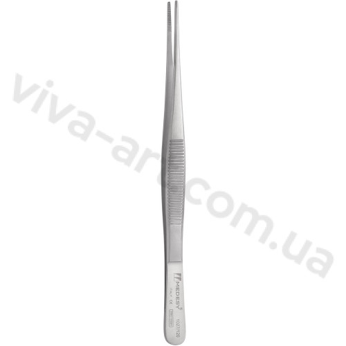 Пінцет прямий анатомічний з поперечною насічкою і закругленими краями Taylor, 12 см, Medesy (Італія)