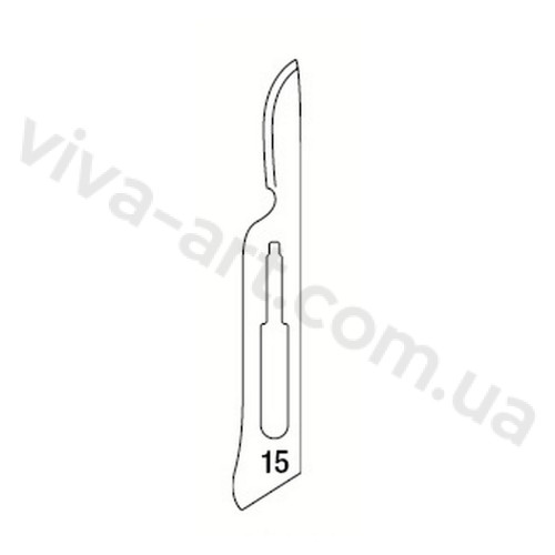 Стерильні леза №15 з кріпленням стандарт №3, 100 шт., Schreiber (Німеччина)