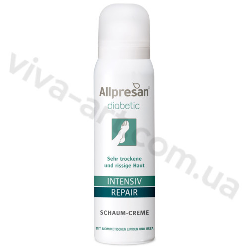 Крем-пена для сухой, потрескавшейся кожи стоп и голеней диабетиков, Allpresan Diabetic Intensive+Repair, 100 мл