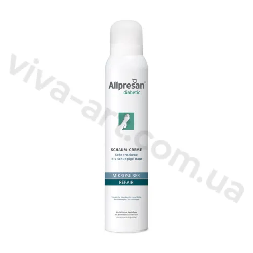 Крем-піна для сухої та потрісканої шкіри стоп, Allpresan Diabetic Microsilber+Repair