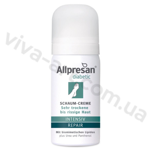 Крем-пена для сухой, потрескавшейся кожи стоп и голеней диабетиков, Allpresan Diabetic Intensive+Repair с мочевиной