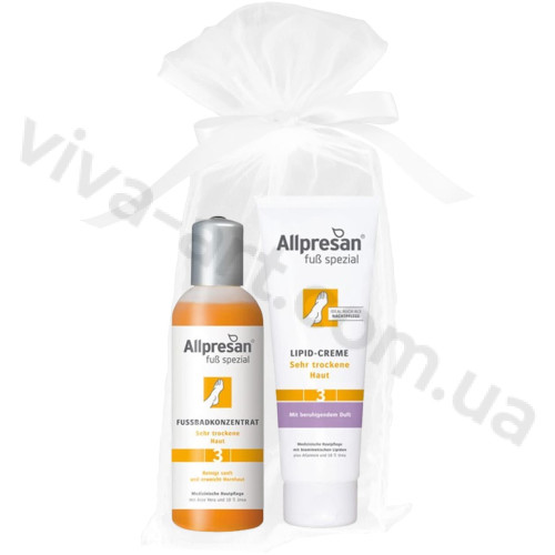 Подарочный набор Ванночка для ног концентрат Allpresan Foot Special No. 3, 150 мл + Липидный крем для сухой кожи стоп с успокаивающим ароматом Allpresan Foot Special No. 3 Lipid Cream, 125 мл