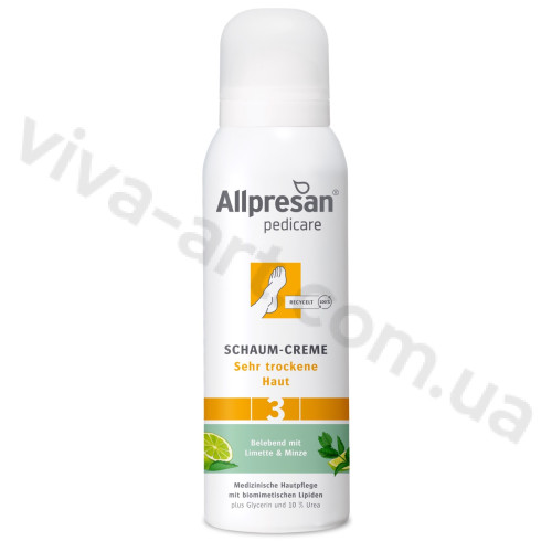 Крем-пена для сухой кожи стоп с ароматом Лайм-Мята Allpresan Foot Special No. 3 Foam Cream