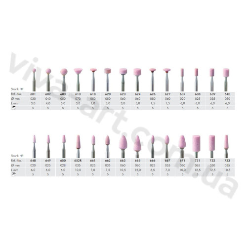 Камень свеча малый розовый, для маникюра, 2.5 мм, Meisinger (Германия)