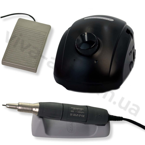 Фрезер для маникюра Marathon-3 Champion черный с ручкой H35SP1 35000 об./мин. 45вт с педалью