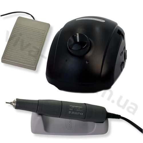 Фрезер для манікюру New Marathon-3 Champion чорний з ручкою H37L1 35000 об./хв. 45вт з педаллю