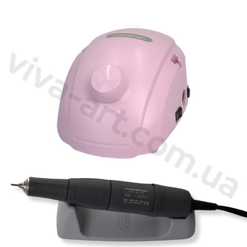 Фрезер для маникюра Marathon-3 Champion New розовый с ручкой H37L1 35000 об./мин. 45вт