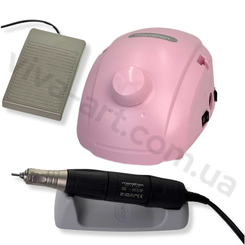 Фрезер для маникюра Marathon-3 Champion New розовый с ручкой H37LSP 35000 об./мин. 45вт