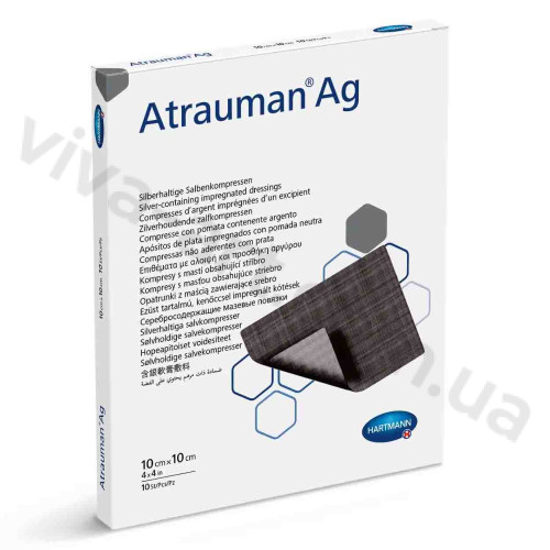 Повязки, пропитанные серебром Atrauman Ag / Атрауман Аг 10см х 10см, 1шт