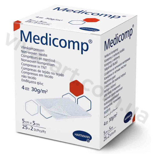 Салфетка из нетканого материала Medicomp® / Медикомп 5см х 5см, упаковка