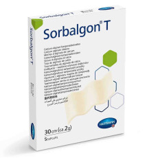 Тампонадная лента поглощающая из кальция-альгината Sorbalgon® T/Сорбалгон Т 30см (2г), 1шт