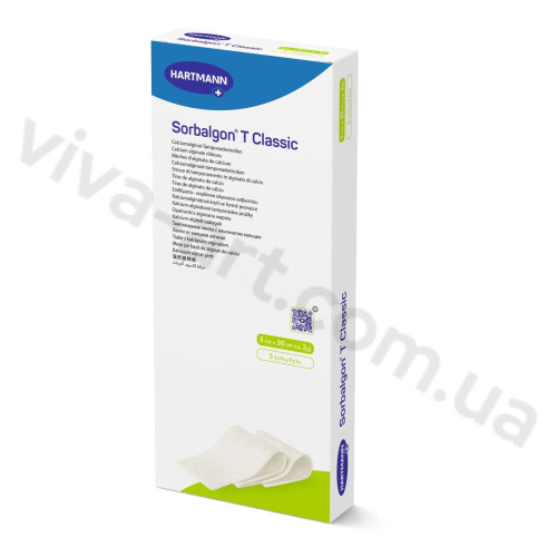 Тампонадна стрічка поглинаюча з кальцію-альгінату Sorbalgon® Classic 5см х 30см, 1шт