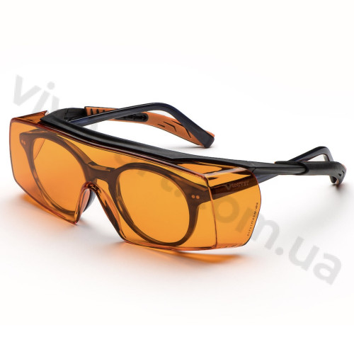 Очки защитные 5х7.03.00.04 от излучений фотополимерных ламп, ношение с оптическими очками, Univet (Италия)