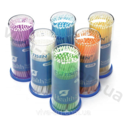 Аппликаторы микробраш желтые 1.5 мм для нанесения жидкости (100 шт. в упаковке), Китай