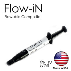 Гелеобразный композит Flow-in в шприце 2 г (без бонда) светового отверждения, Orthostar (США)