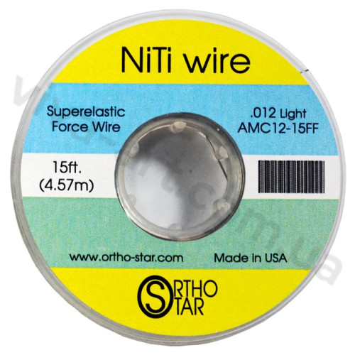 Титановий дріт моток 457 см, NiTi Wire, OrthoStar (США), діаметр на вибір