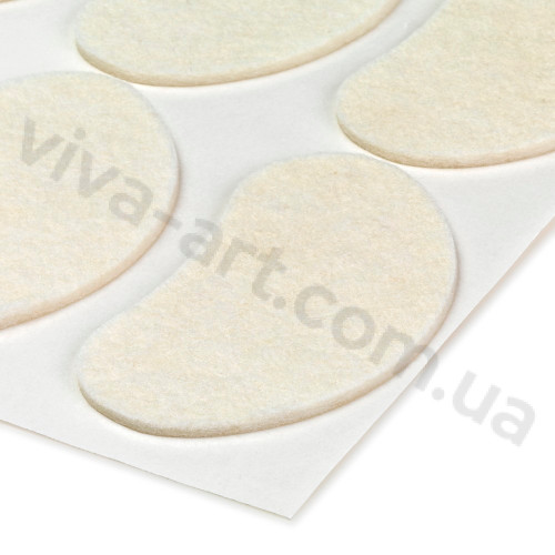 Подушечка из фетра под плюсну, белая на клеевой основе, 30 шт.