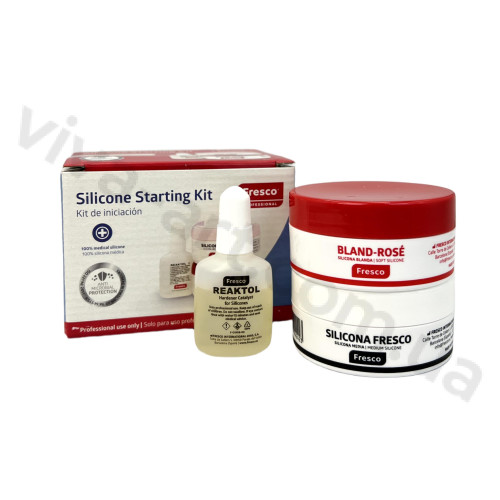 Стартовий набір силіконів (м'який та середній по 100г + каталізатор) для виготовлення ортозів, Fresco (Іспанія)