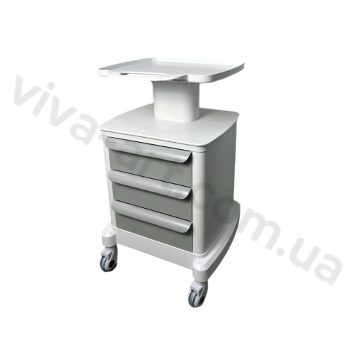 Мобильная тумбочка с тремя ящиками и столешницей